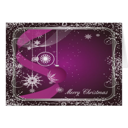 Purple and Silver framed ornament Card
