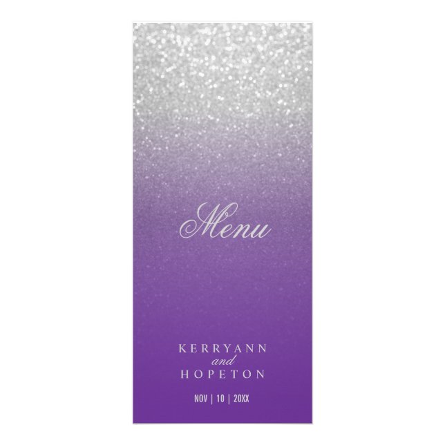 Purple and Silver Glitter  - Menu (Front)