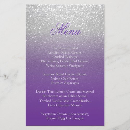 Purple and Silver Glitter _ Menu