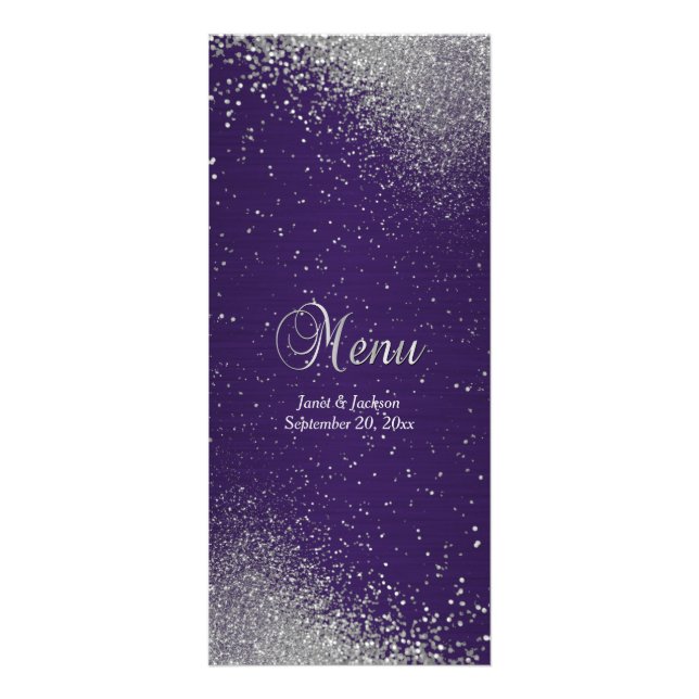 Purple and Silver Glitter Rack Card (Front)