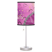 Purple and Silver Gradient Ombre Monogram Table Lamp (Right)