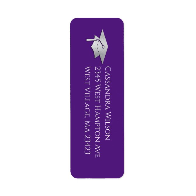Purple and Silver Graduation Label (Front)