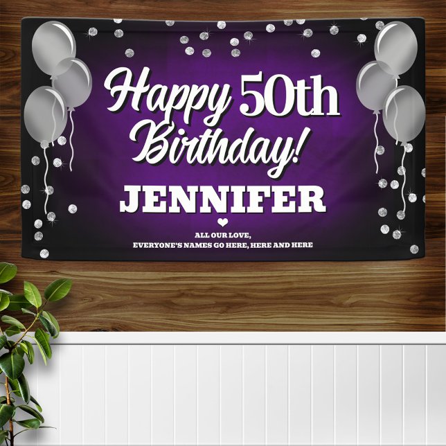 Purple and Silver Happy Birthday Banner (Creator Uploaded)