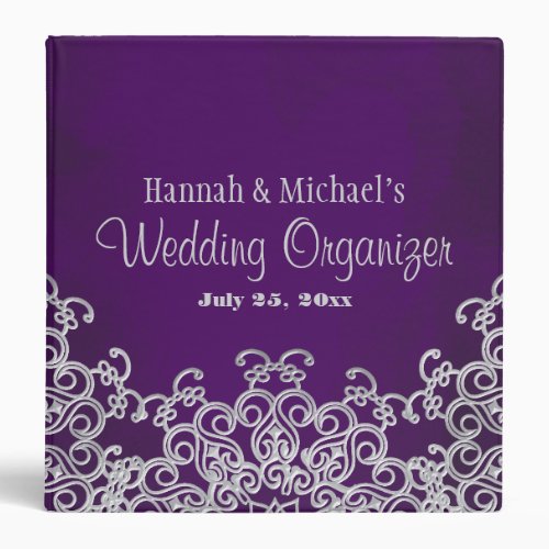 Purple and Silver Indian Style Wedding Planner Binder