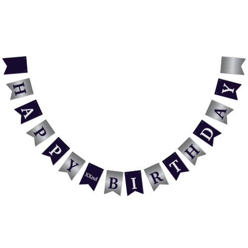 Purple and Silver Modern Happy Birthday Banner