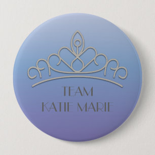 Purple and Silver Pageant Tiara Support / Team Pinback Button