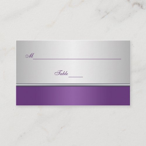 Purple and Silver Place Cards Business Cards