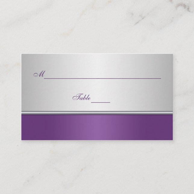 Purple and Silver Place Cards (Front)
