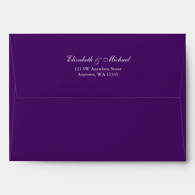 Purple and Silver Return Address A7 Envelope (Back (Top Flap))