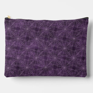 Purple and Silver Spiderweb Gothic Pattern Accessory Pouch