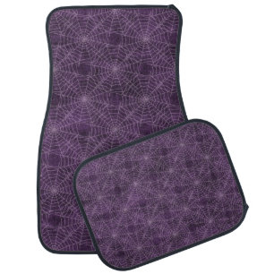 Purple and Silver Spiderweb Gothic Pattern Car Floor Mat