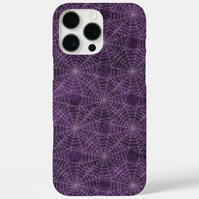 Purple and Silver Spiderweb Gothic Pattern Case-Mate iPhone Case (Back)