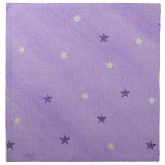 Purple and Silver Stars on Lavender Napkins