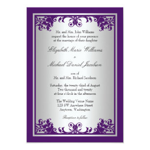 Purple And Silver Wedding Invitations & Announcements | Zazzle Purple And Silver Wedding Invitations & Announcements | Zazzle