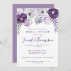 Purple and Silver Watercolor Floral Bridal Shower