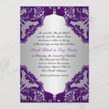 Purple and Silver Wedding Invitation