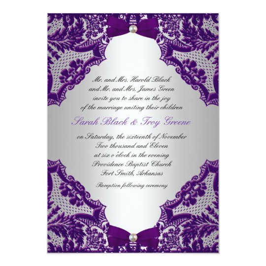 Lavender And Silver Wedding Invitations 2