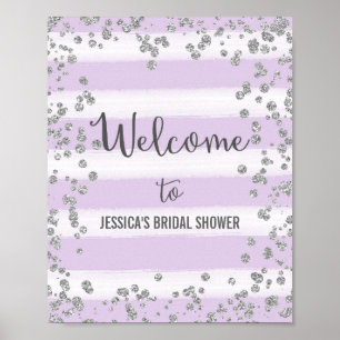 Purple and Silver Welcome Poster Print