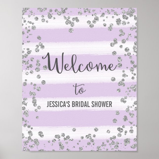 Purple and Silver Welcome Poster Print (Front)
