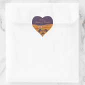 Purple and Tangerine Damask Heart Shaped Sticker (Bag)