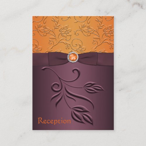 Purple and Tangerine Floral Enclosure Card Business Card Templates