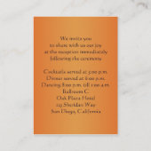Purple and Tangerine Floral Enclosure Card (Back)