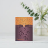 Purple and Tangerine Floral Enclosure Card (Standing Front)