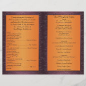 Purple and Tangerine Floral Wedding Program (Back)
