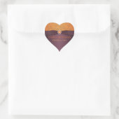 Purple and Tangerine Heart Shaped Sticker (Bag)