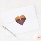 Purple and Tangerine Heart Shaped Sticker (Envelope)