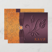 Purple and Tangerine RSVP Card (Front/Back)