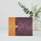 Purple and Tangerine RSVP Card (Standing Front)
