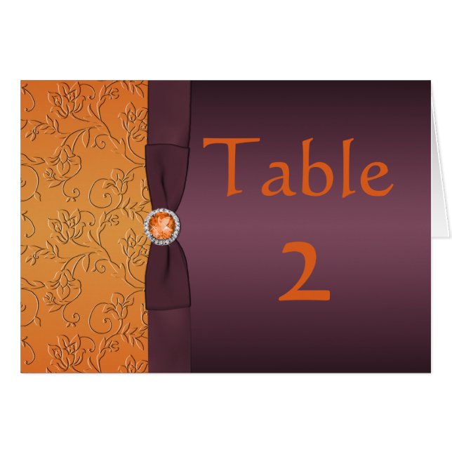 Purple and Tangerine Table Card (Front Horizontal)