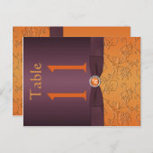 Purple and Tangerine Table Number Postcard (Front/Back)