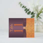 Purple and Tangerine Table Number Postcard (Standing Front)