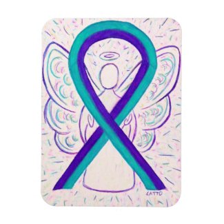 Purple and Teal Awareness Ribbon Meaning and Gifts - Awareness Gallery Art