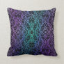 Purple and Teal Black Lace Gothic Pillow
