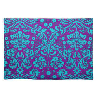Purple and Teal Damask Pattern Placemat