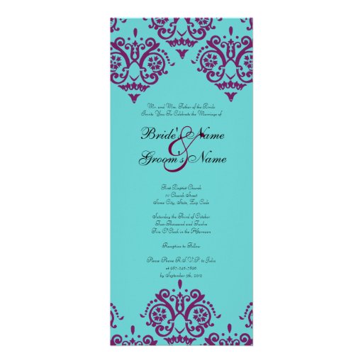 Purple And Teal Invitations 1