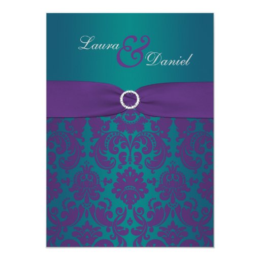 Purple And Teal Wedding Invitations 2