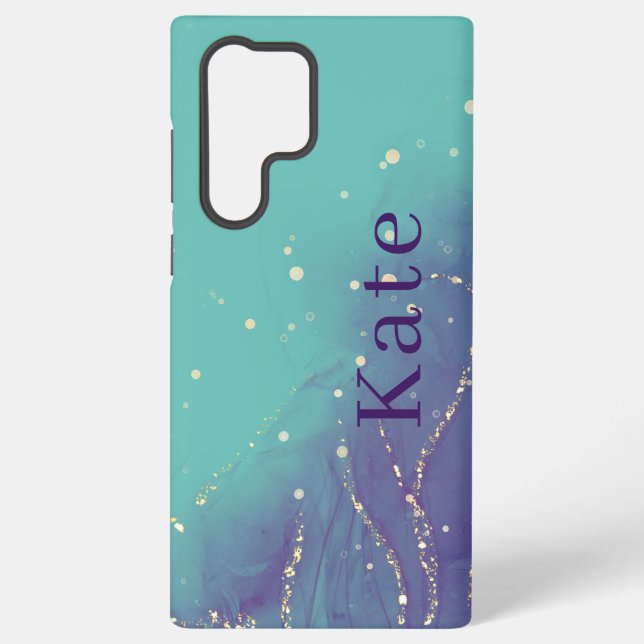 Purple and Teal Glam Chic Samsung Galaxy Case (Back)