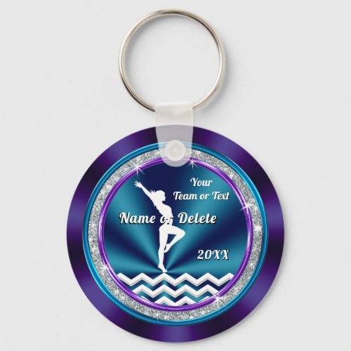 Purple and Teal Gymnastic Gift Ideas for Girls Keychain