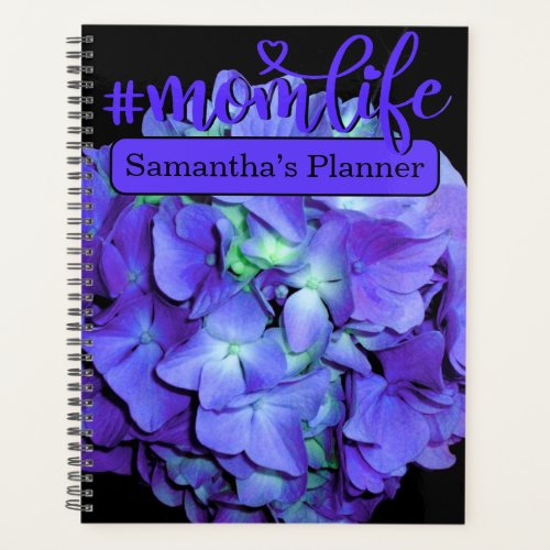 Purple and teal hydrangea momlife planner