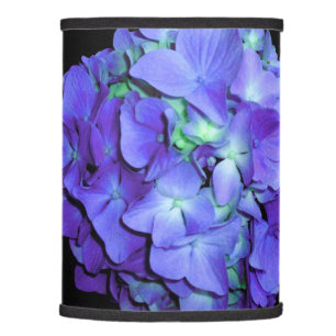 Purple and teal hydrangea, purple blue flowers  lamp shade