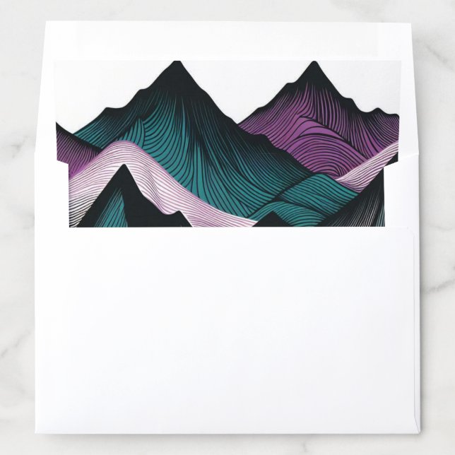 Purple and Teal Mountain Envelope Liner (In Envelope)