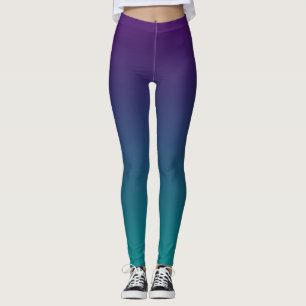 Purple And Teal Ombre Leggings