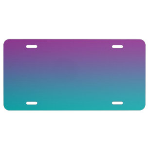 “Purple And Teal Ombre” License Plate