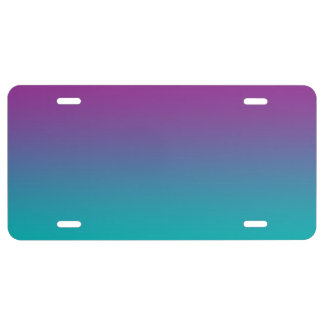 “Purple And Teal Ombre” License Plate