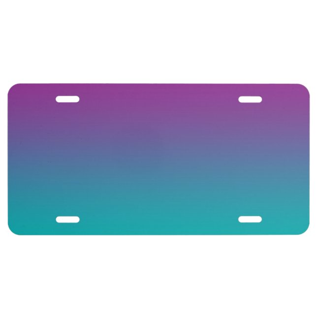 “Purple And Teal Ombre” License Plate (Front)