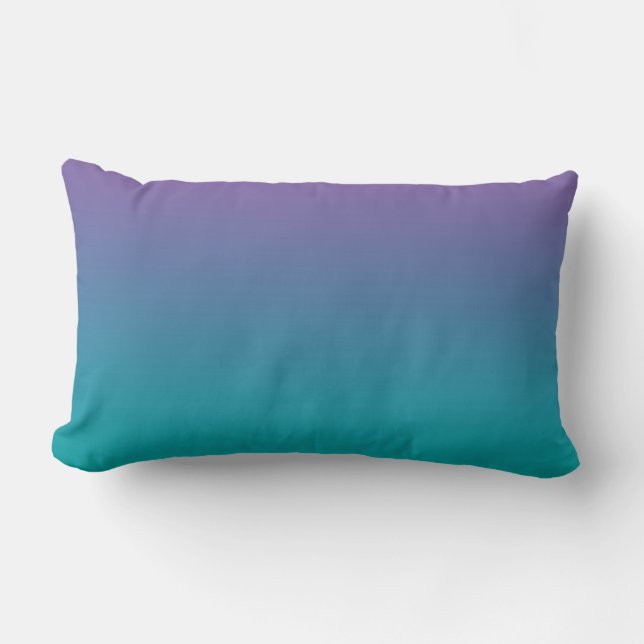 “Purple And Teal Ombre” Lumbar Pillow (Front)